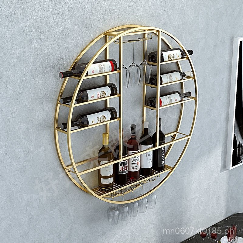 Bar Wine Glass Rack Iron Art Wine Rack Red Wine Wall Grape Wall-Mounted ...