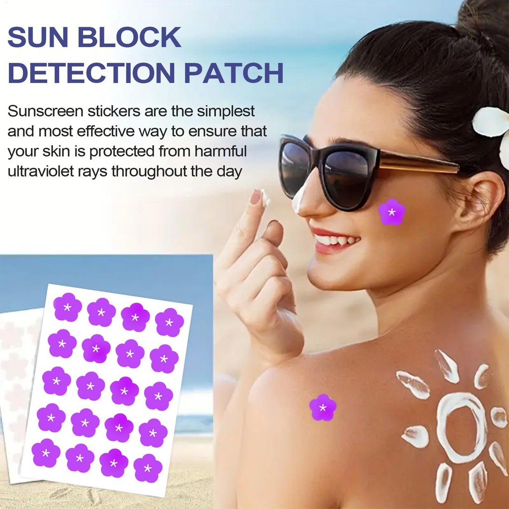 UV Stickers for Sunscreen 200 Pieces Flower Shaped Adhesive Patches ...