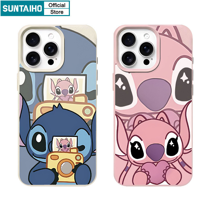 Suntaiho Phone Case Cute Funny Disney Lilo Stitch Couple Silicone Soft  Premium Shockproof Casing for iPhone 11 12 13 14 15 16 Pro Max IP Plus 