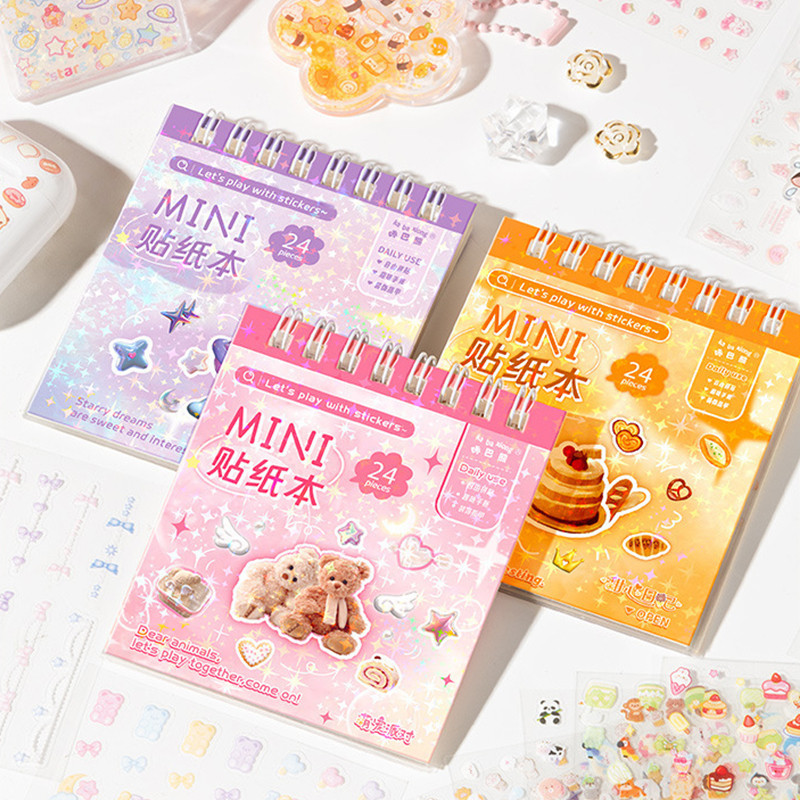 24 Sheets Booked Mini Sticker Book Scrapbook Deco DIY Stickers | Shopee ...