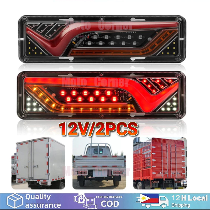 2pcs 12V-24V LED VAN Truck Tail Light Function Brake Light with Stop ...