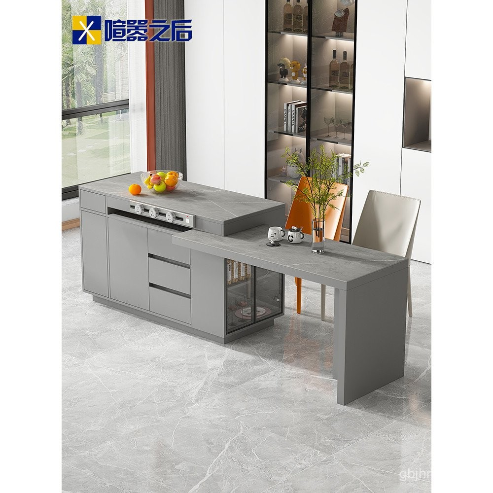 Kitchen Extendable Rotating Island Table Dining Table Integrated ...