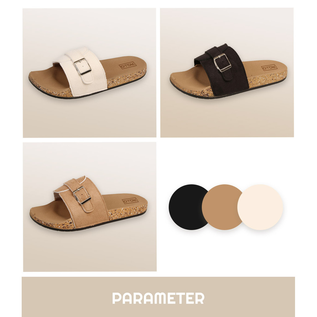 LALA Retro Soft Soled Buckled Casual Flat Slipper For Women And Men Non ...