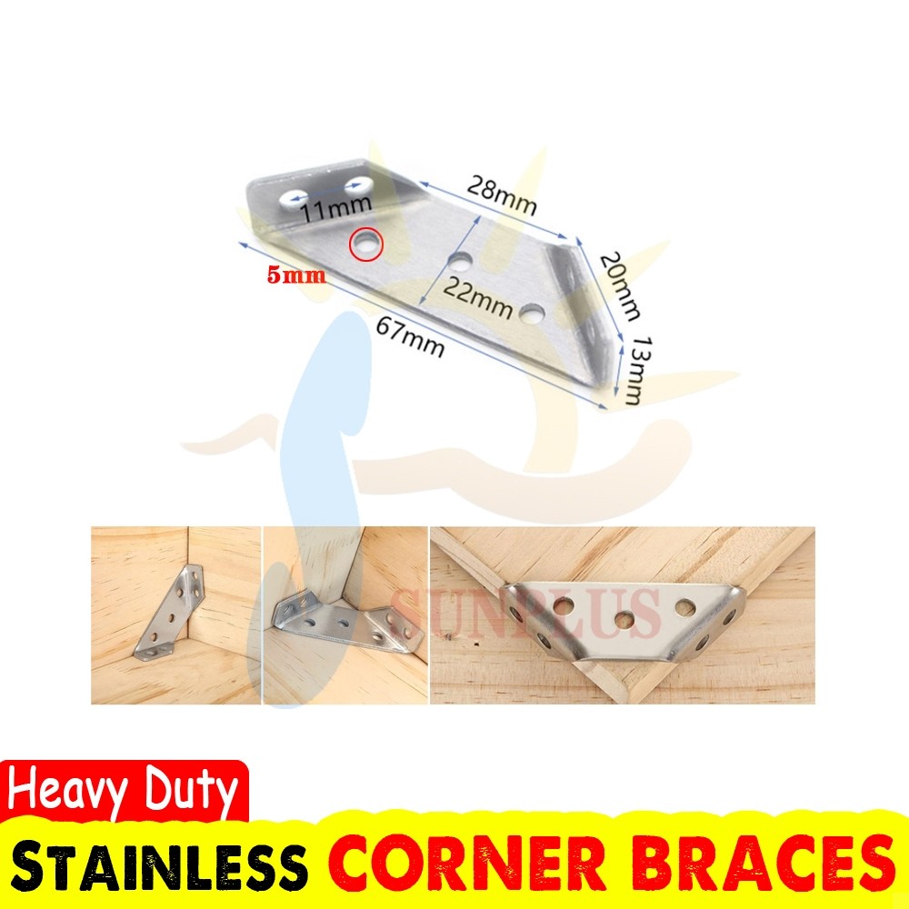 Stainless Steel Furniture Corner Connector Cabinet Angle Brackets Shelf ...