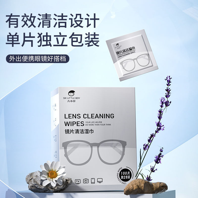 Six Little Boy Glasses Wipes Disposable Glasses Cloth Wipe Cleaning ...