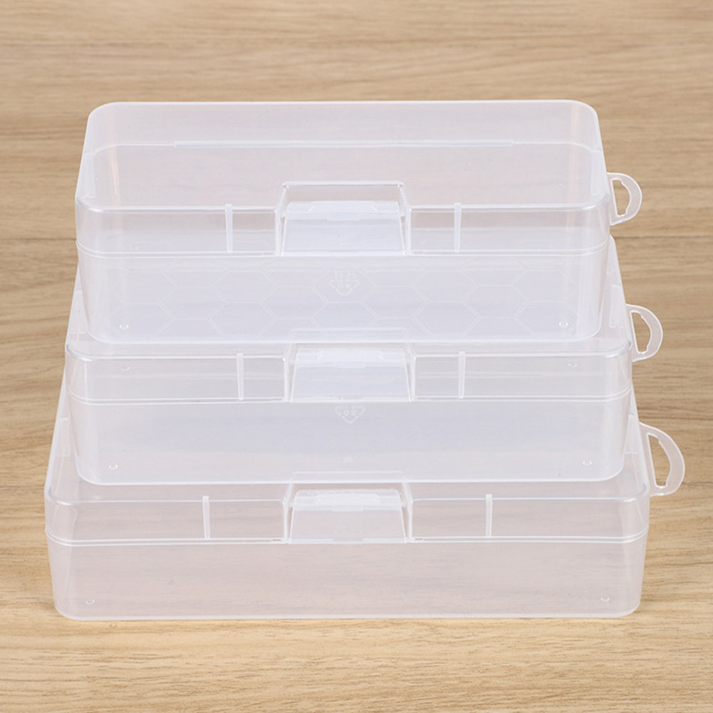 Clear PP Plastic Rectangular Storage Box With Hinged Lid For Jewelry ...