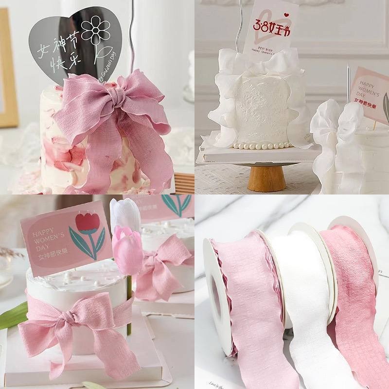 1 roll 9Mx4cm Ribbon Bucket Flower Ribbon Cake Ribbon Korean Ribbon ...