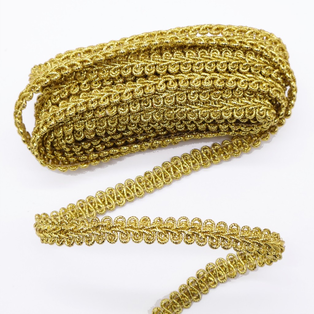 20m/5m 1cm Wide Metallic Golden Silvery Lace Trim Ribbon Braided for ...
