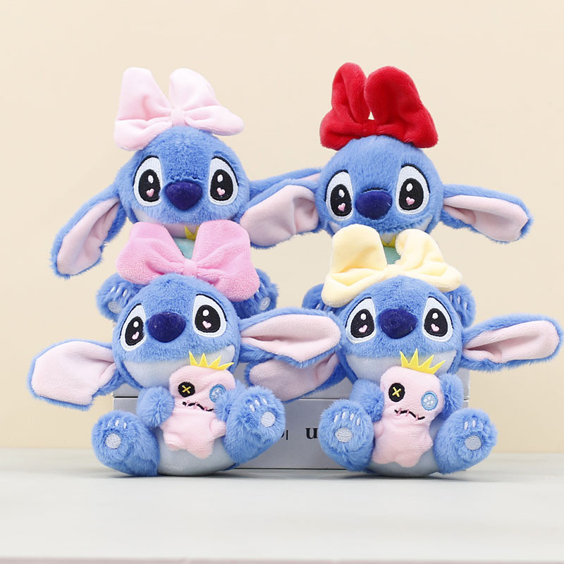 ST3 Stitch Plush Bow Pendant Cartoon Cute Dolls Keychain Bags ...