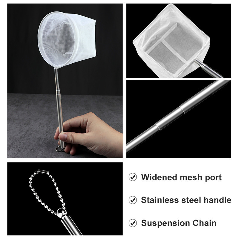 Stainless Fishing Net Aquarium Retractable Fish Net Stereo Deepens ...