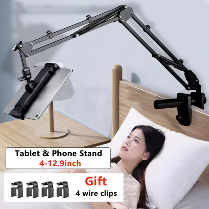 Tablet Bracket For iPad Stand 360° Rotating Adjustable Bed Tablet Mount ...