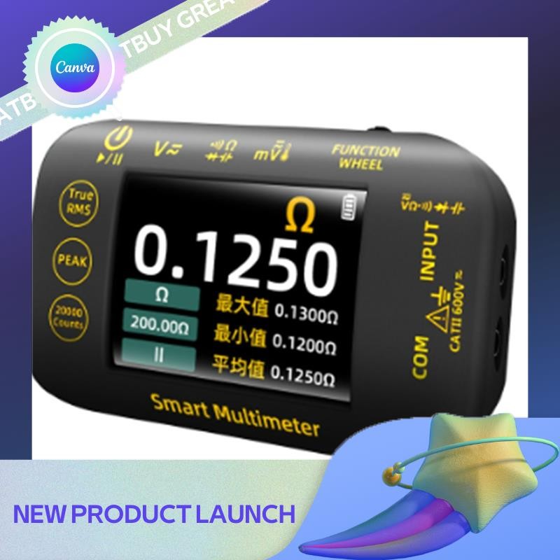 Smart Digital Multimeter 20000 Counts Voltage Real-Time Waveform ...