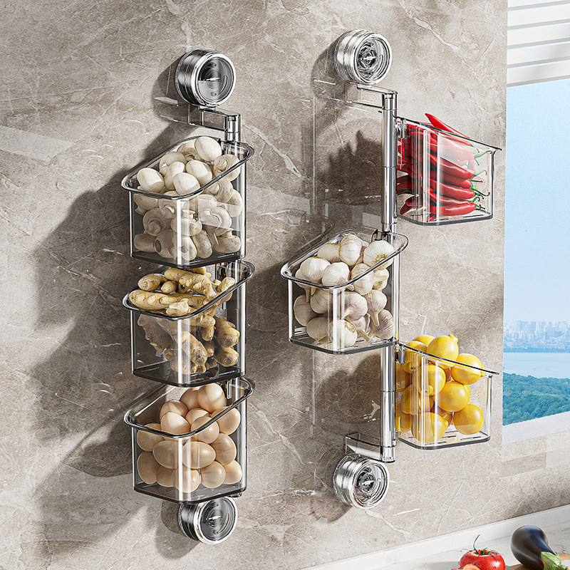 No-drill Kitchen Storage Rack Onion, Ginger, and Garlic Storage Box ...