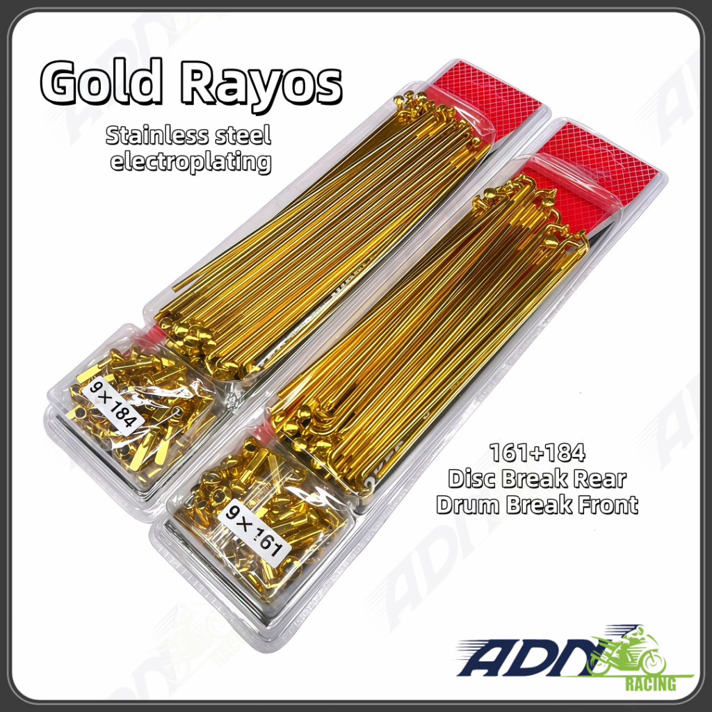 Adnracing Motorcycle Rayos Spokes Rios 9g*161 9g*184 For Xrm Wave ...