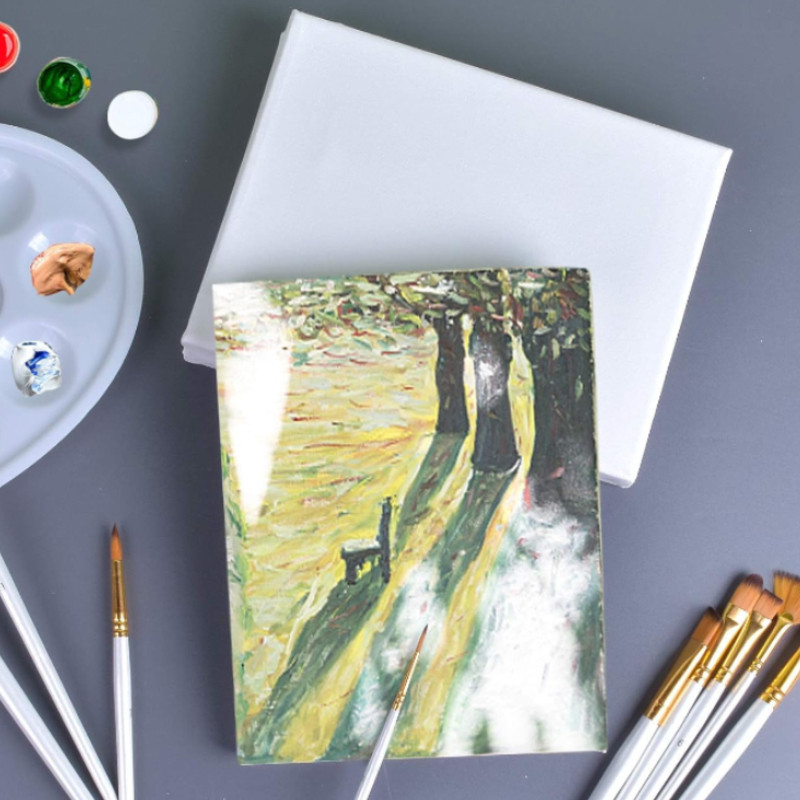Stretched Blank White Canvas Board Panel Frame DIY Acrylic Oil Painting ...