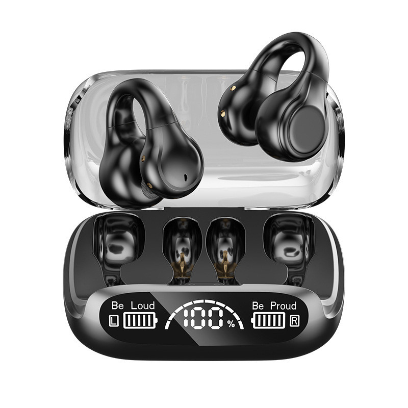 Non-in-ear Bluetooth headset, wireless digital display ear clip type ...