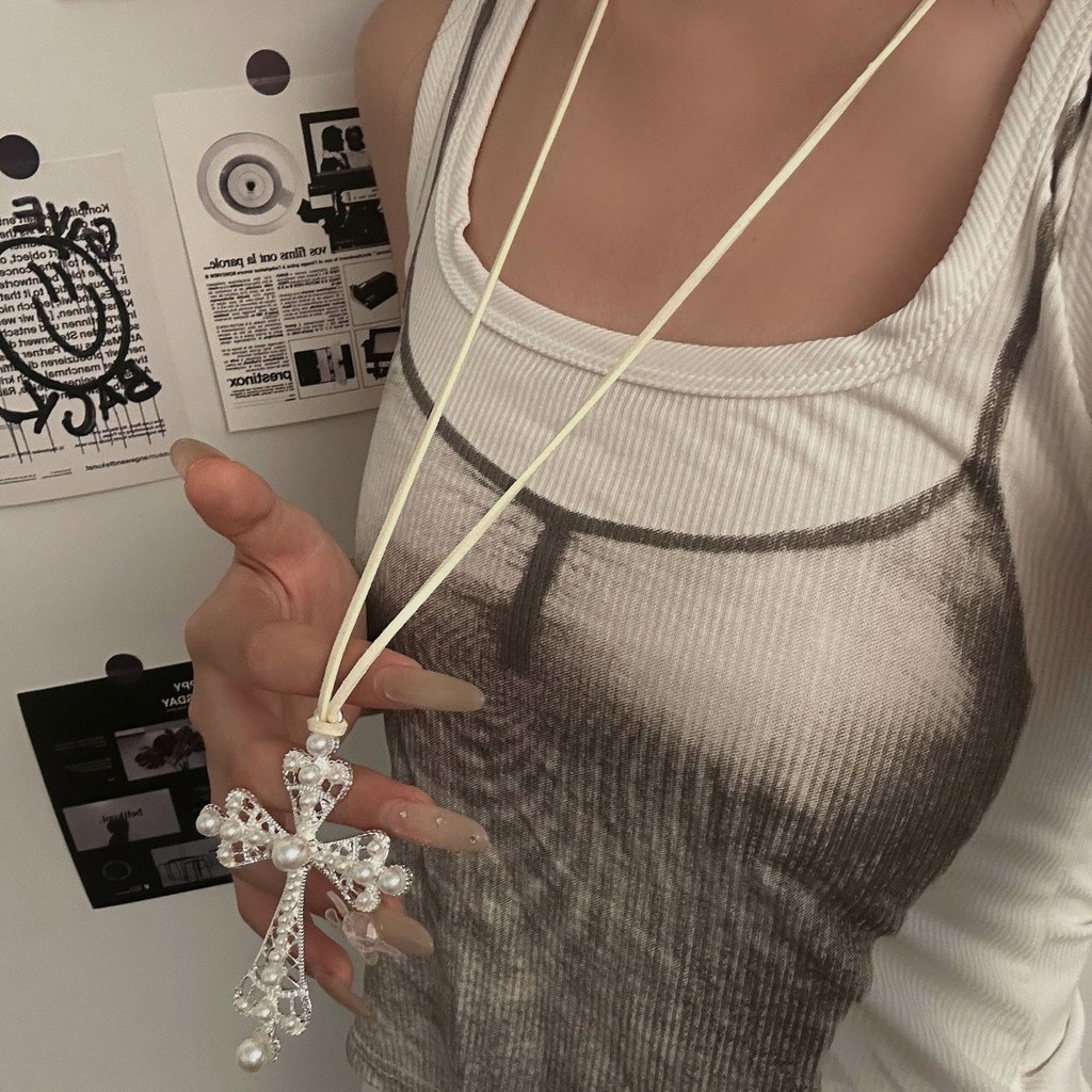 JUSHI Punk Style Fashion Exaggerated Diamond Encrusted Cross Y2K Cro ...