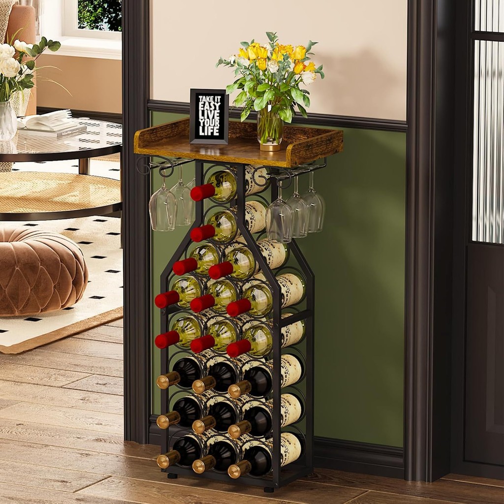 American Style Red Wine Rack Floor Wine Cabinet Modern Simple Living ...
