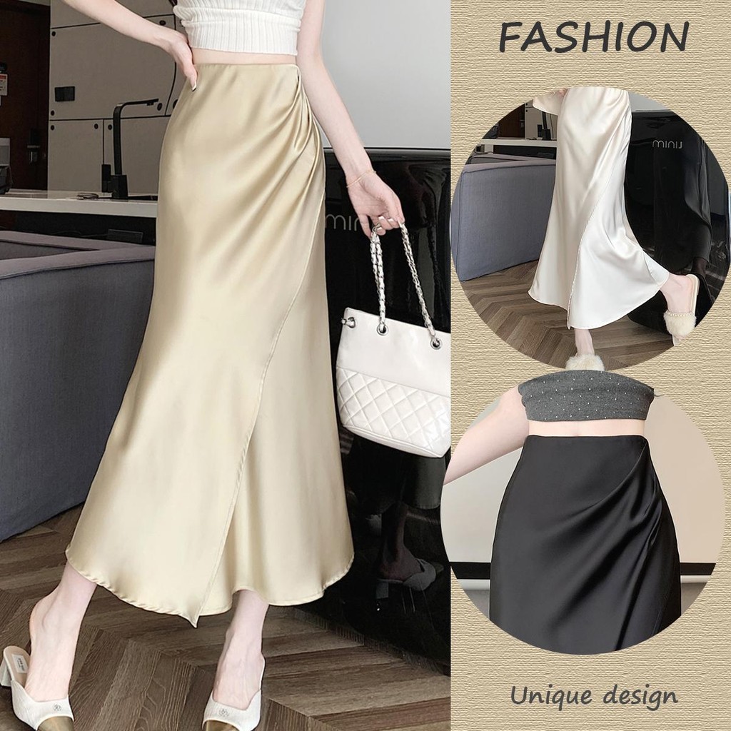 Slit Button Fishtail Skirt Set