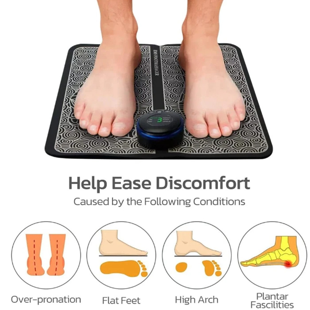 Smart EMS Foot Massage Pad Microcurrent Foot Treatment Sleep Aid Pulse ...