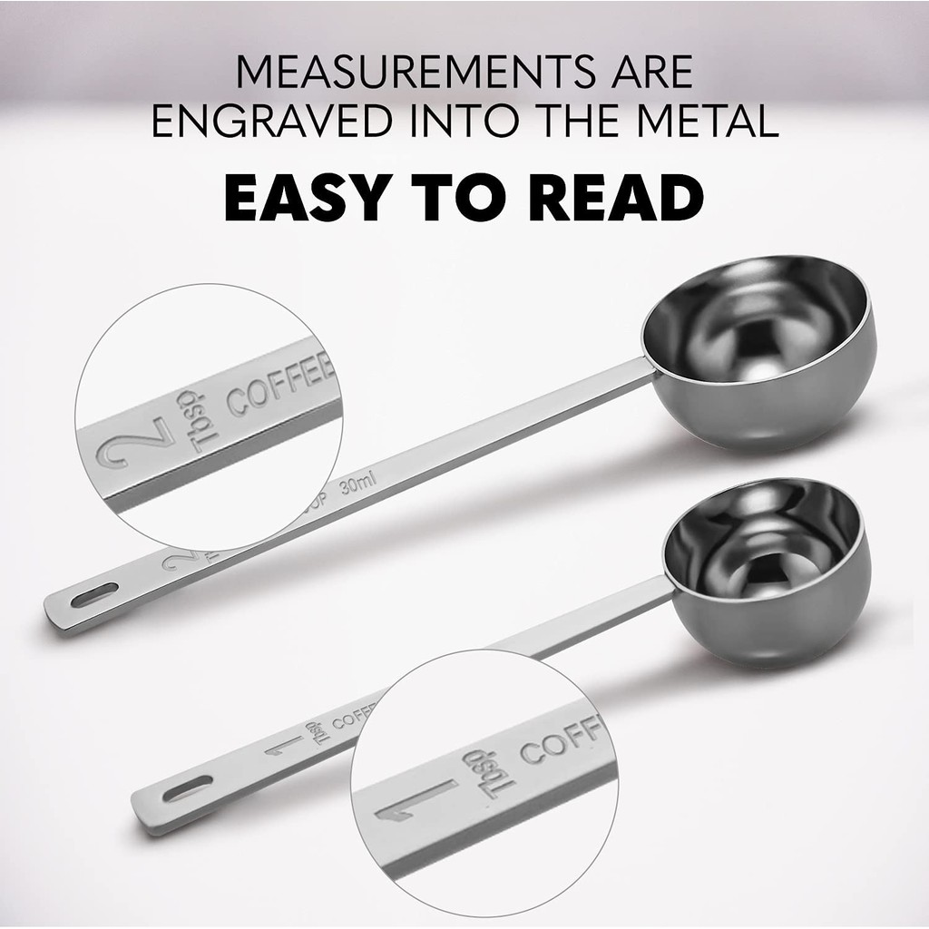 15ml 30ml Stainless Steel Coffee Scoop Tablespoon Measuring Spoon Long ...