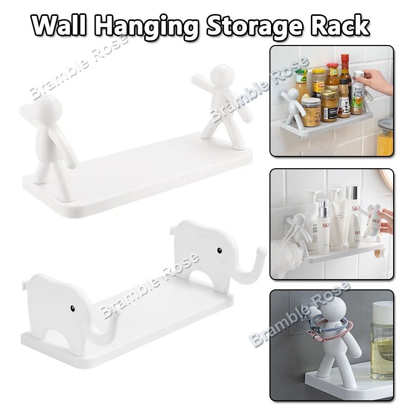 wall hanging bathroom human hook rack Floating Wall Ledge Plastic ...