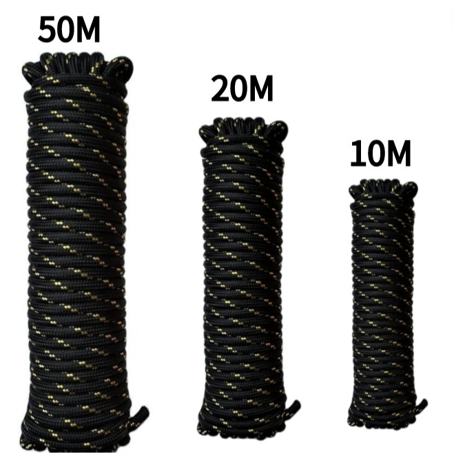 Black Nylon Rope Multifunction Nylon Packaging Ropes 10m 20m 50m Black ...