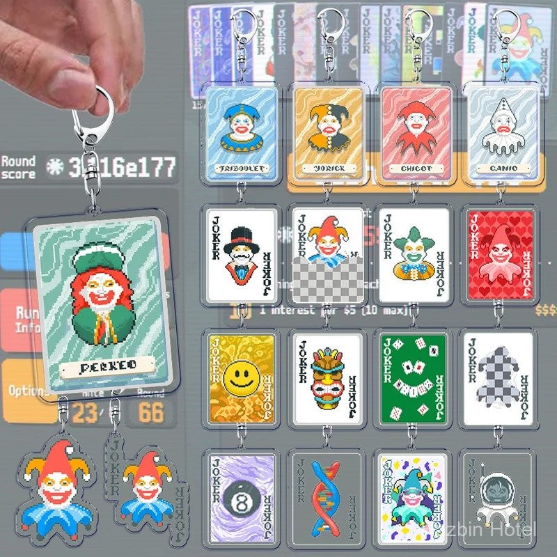 Video Game Balatro Keychains for Accessories Bag Poker Game Keyrings ...