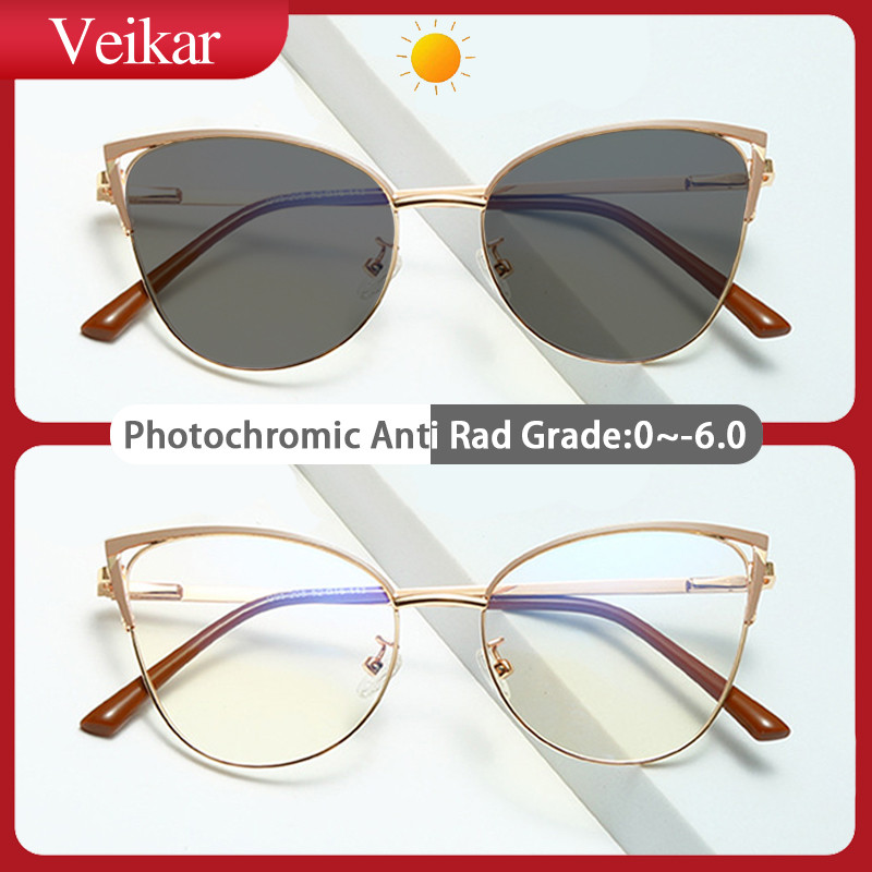 Photochromic Anti Radiation Glasses For Women Men Aesthetic Cat Eye Glasses  Replaceable Lens Eyeglasses Frames Retro European American Style Aesthetic 