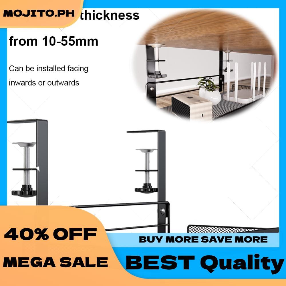 Desk Cable Organizer Heavy Duty Under Table Cable Management Rack ...