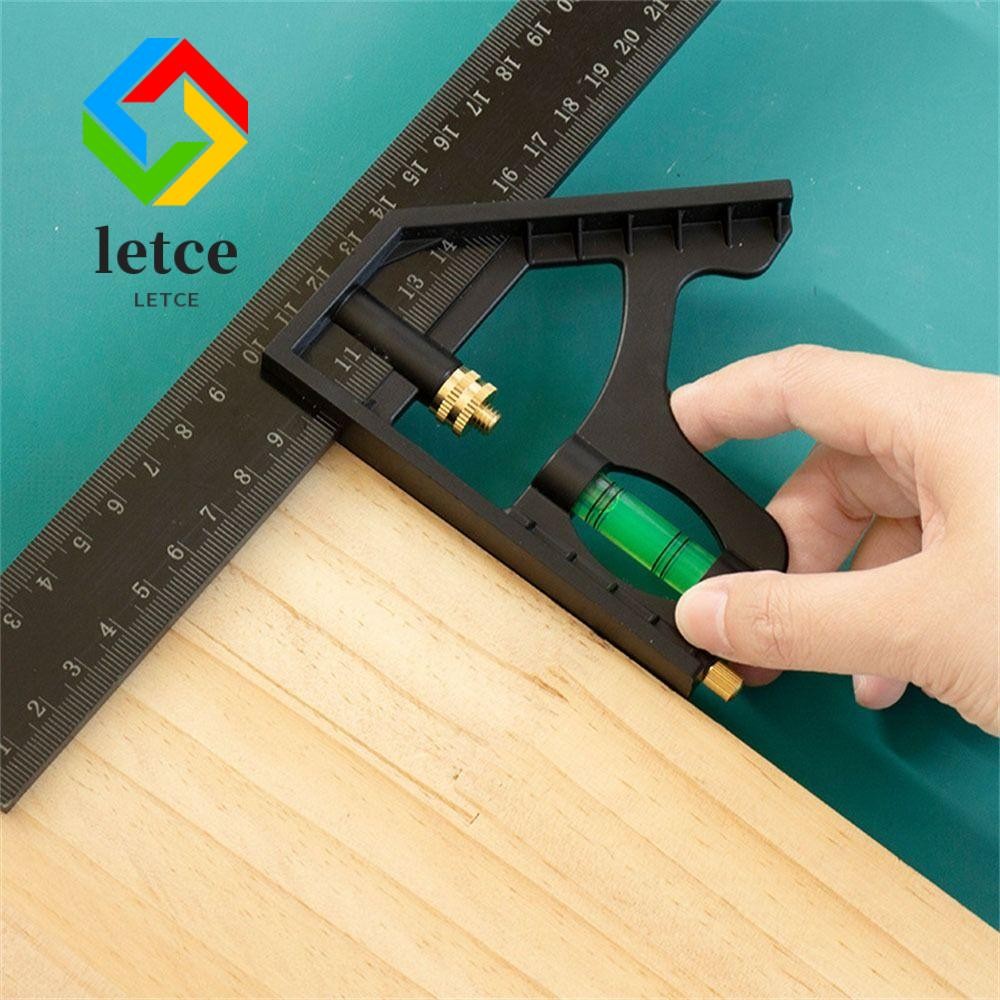 LETCE Combination Right Angle Ruler, 45 / 90 Degree 15/20/25cm Level ...