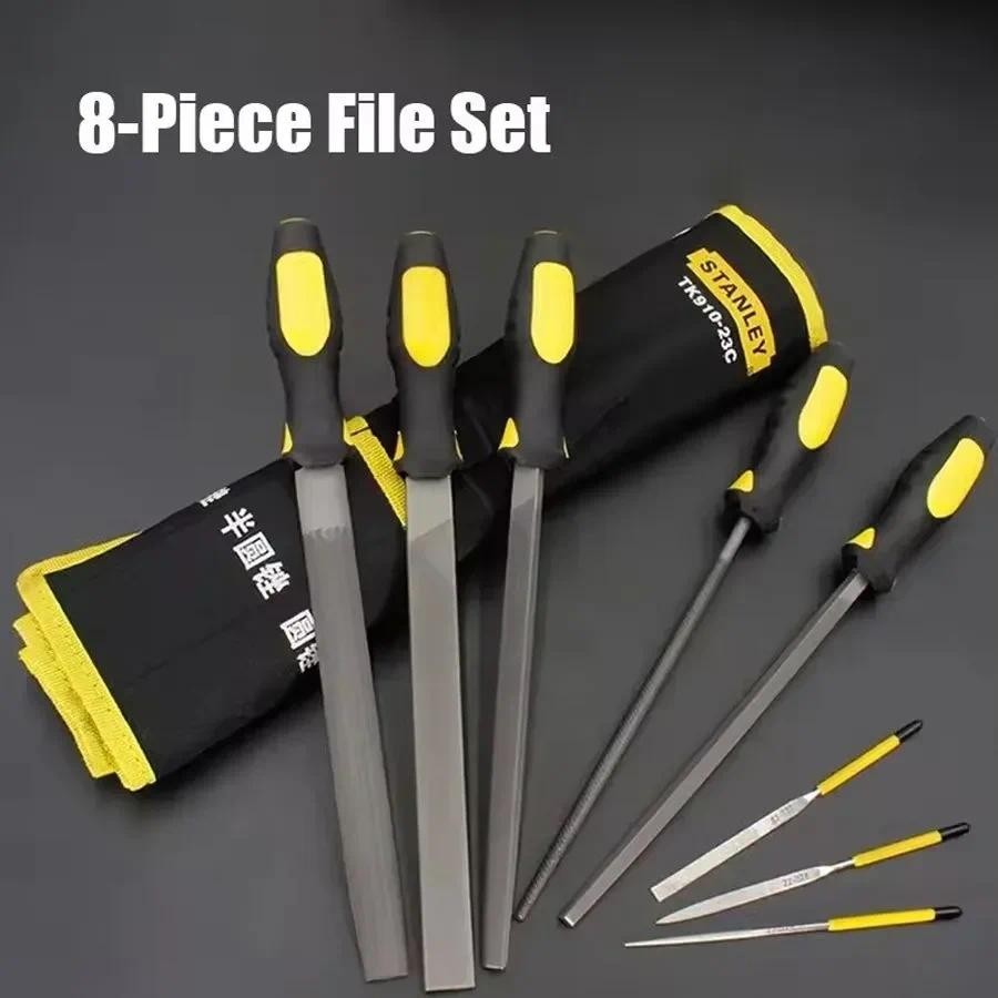 STANLEY TK910-23C File Set 8Pcs&Storage Bag Flat file/Round/Half Round ...