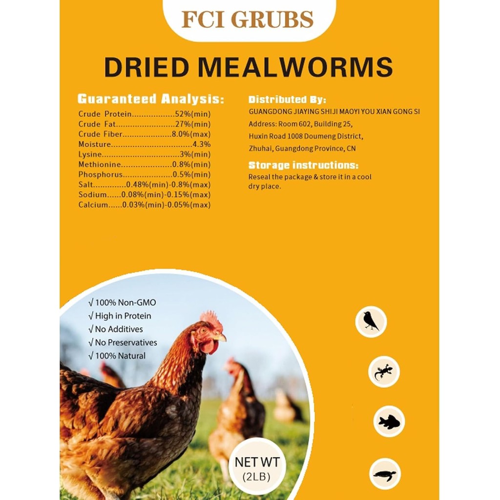 Dried Mealworms 2LB-High Protein Chicken Feed,More Protein,No Additives ...