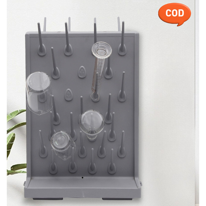 24h Ship COD】27-Stick Utensil Drying Rack | PP Drip Rack for Lab ...