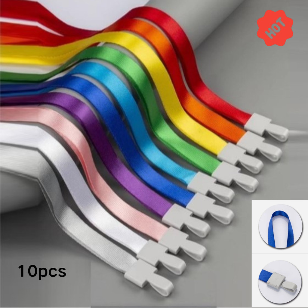 10pcs set of solid color lanyard work permit lanyard lanyard | Shopee ...