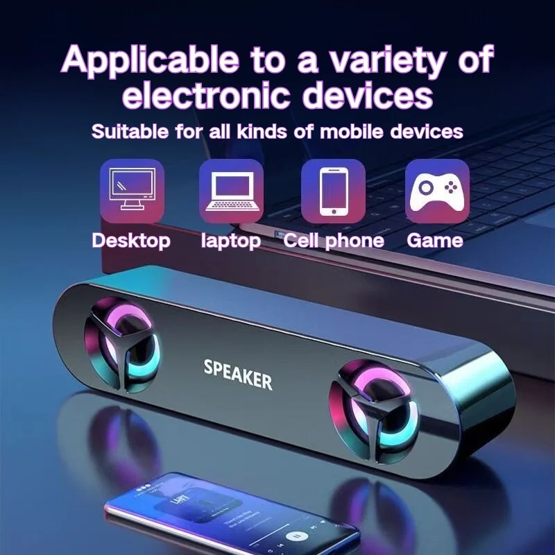 Bluetooth Speaker RGB Dynamic Colorful Atmosphere Light Suitable for ...