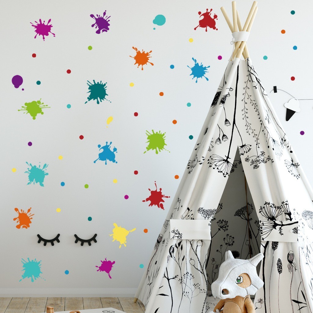 Creative Paint Splash Wall Stickers Vinyl Wall Art Decals Mural Toy ...