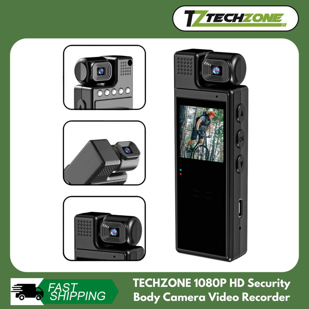 1080P HD Security Body Camera Police Video Recorder Infrared Body Cam ...