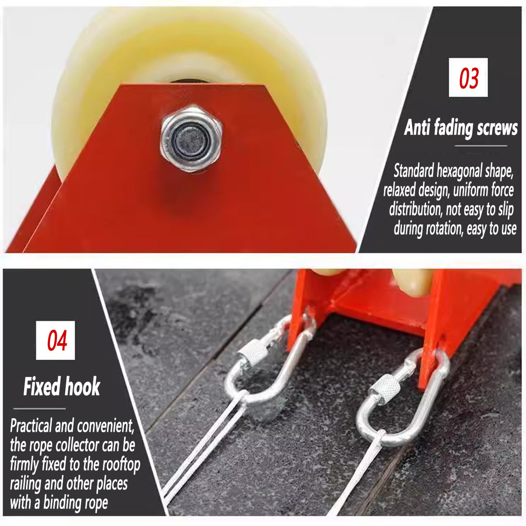 Manual Pulley Rope Retractor Aerial Work Right Angle Card Wall Corner ...