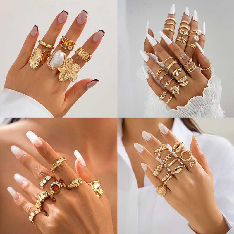Irregular wrinkled texture ring from Europe and America light luxury ...