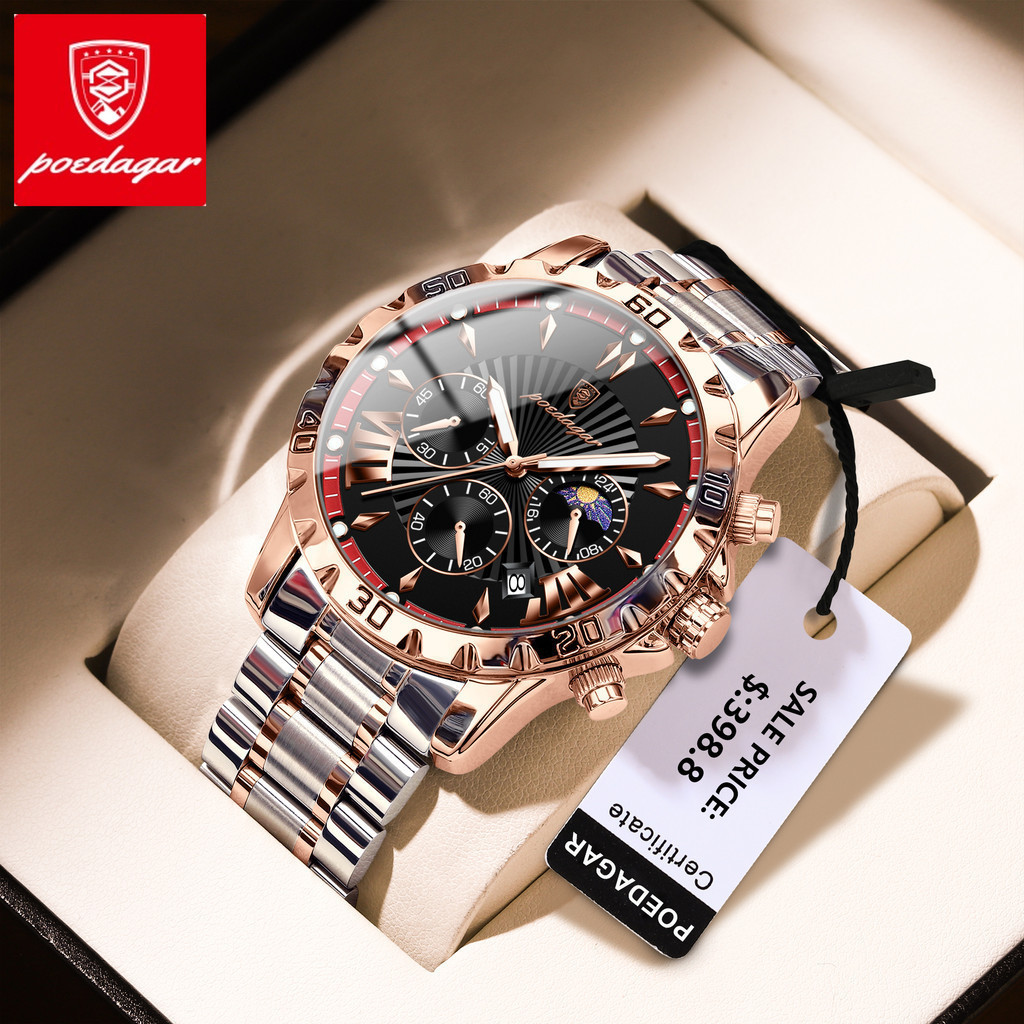 POEDAGAR Luxury High Quality Watch for Man Waterproof Luminous ...