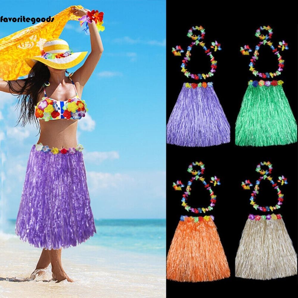 favoritegoods-5pc-set-hawaii-fancy-dress-hula-show-costume-set-grass