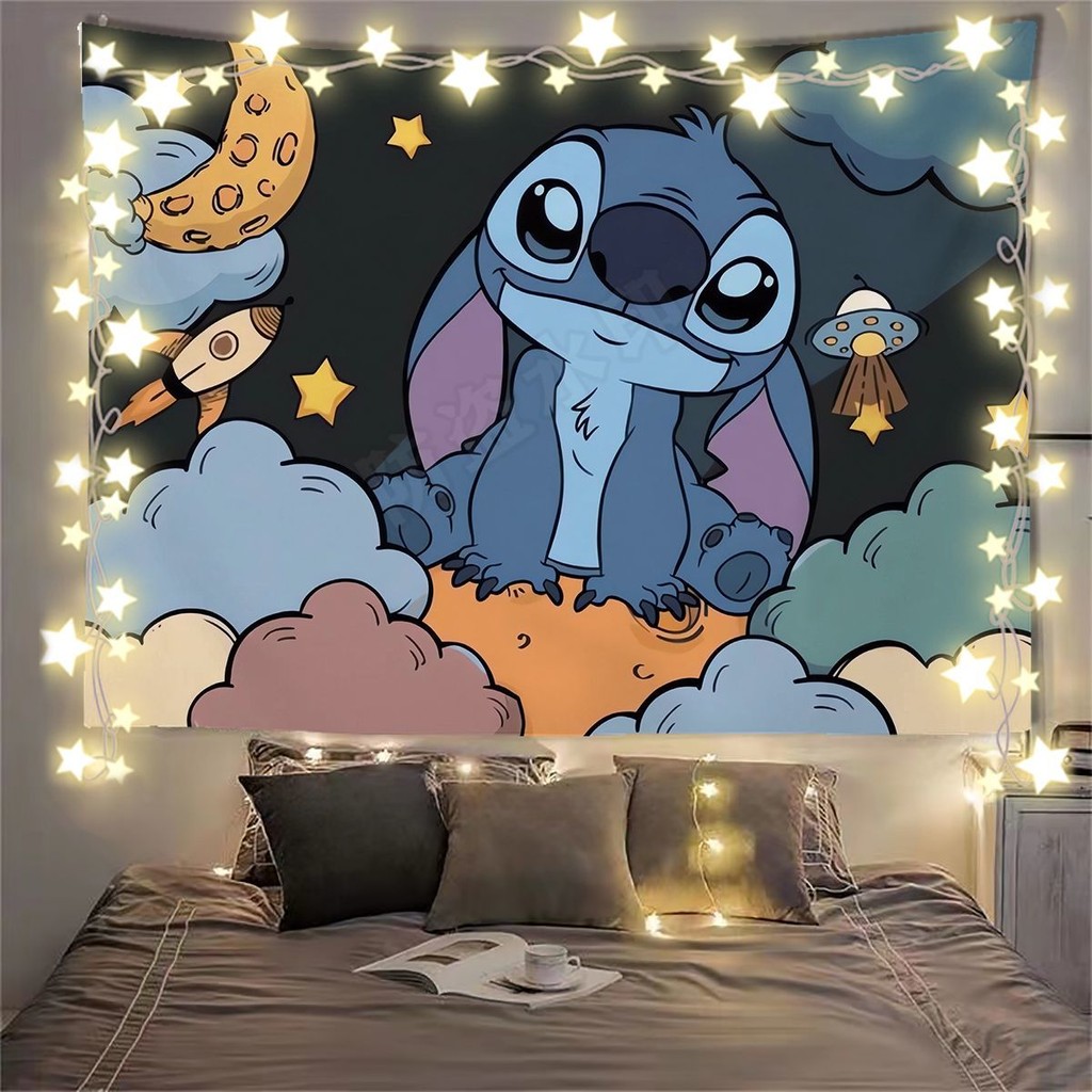 Stitch Wall Hanging - Cute Disney Lilo & Stitch Tapestry, Anime Bedroom ...