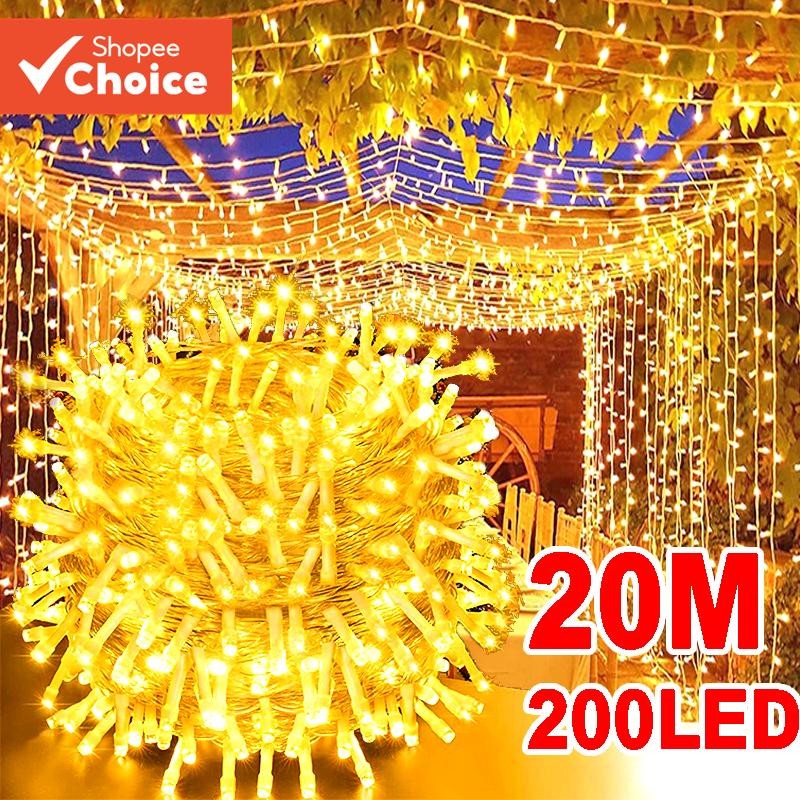 20M 200 LED Waterproof Lamp String Lights with 8 Modes for Indoor ...