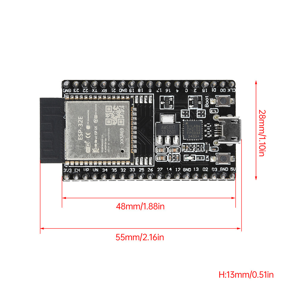 Pcbfun ESP32-DevKitC-32E Development Board Module Is Equipped With Esp ...