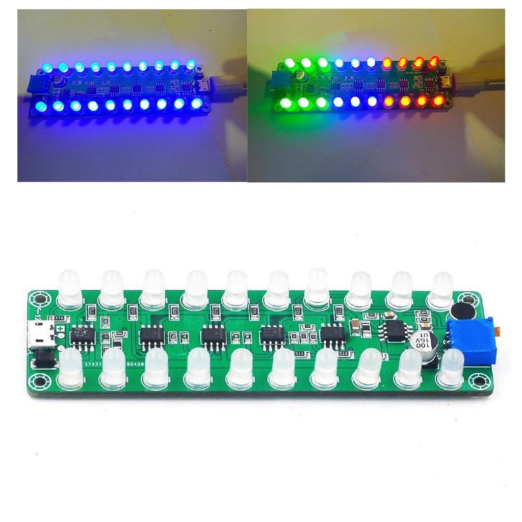 Audio Level Indicator Stereo Music Spectrum LED light Amplifier VU ...