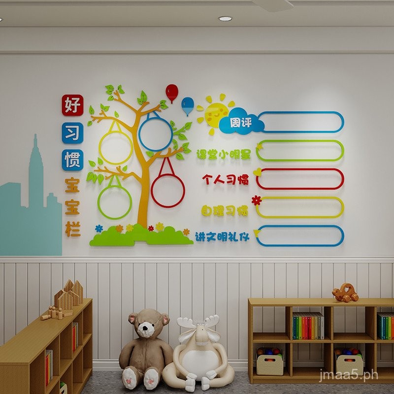Kindergarten Wall Decoration Class Culture Layout Wall Stickers Self ...