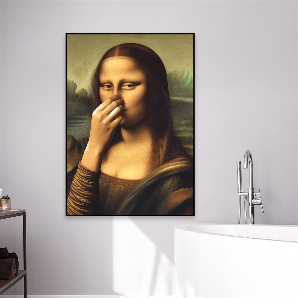 Mona Lisa Bathroom Wall Art Poster Toilet Humor Funny Print Davinci ...