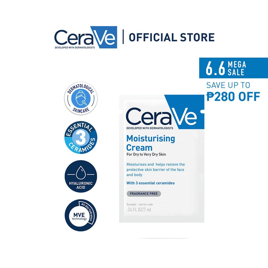 CeraVe Moisturising Cream for Dry to Very Dry Skin (7ml) | Barrier ...
