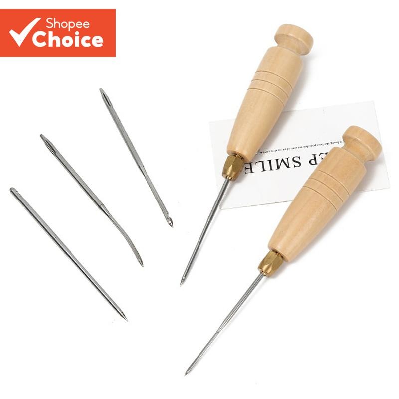 DIY Brand New Leather Sewing Kit DIY Leather Sewing Awl Sharp Needle ...